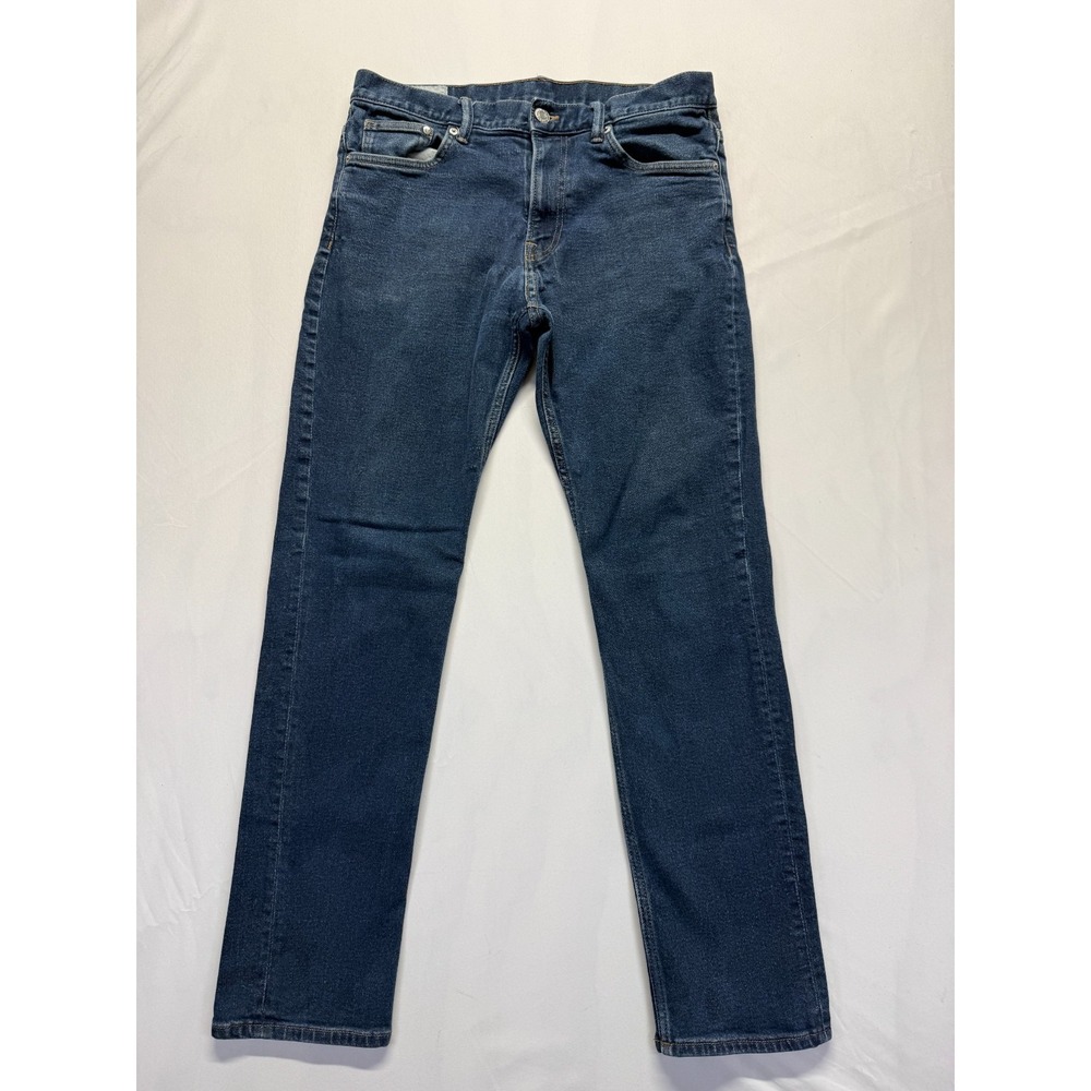 H&M Slim Coupe Etroite Jeans Men 33x30.5 Blue Denim Dark Wash Stretch Skinny Leg